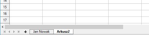 się przycisk, pozwalający wstawić nowy, pusty arkusz.