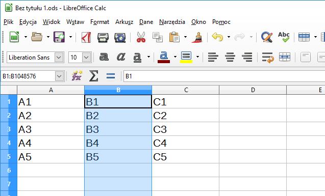 [5/25] [Calc] Klikając w dolnej części ekranu nazwę arkusza, czynimi go aktywnym (bieżącym).