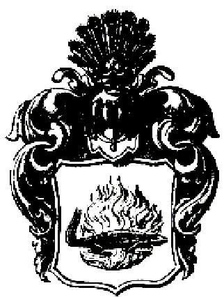 Sakowicz Salamandra Salis Salisz Die adlige polnische Familie Salamandra. Wappenbeschreibung. Salamandra. In blauem oder auch silbernem Felde ein Flammenfeuer, in dessen Mitte sich ein nach links gekehrter Salamander befindet; Helmschmuck: ein Pfauenschwanz.