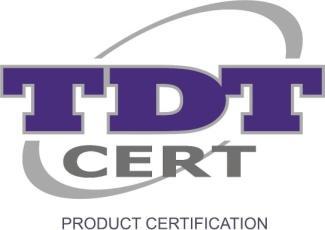Znak certyfikacji udostępniany jest przez TDT w wersji wektorowej, wg poniższego wzoru: Tab.