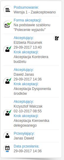 ścieżce akceptacji