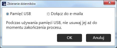 Zbieranie dzienników Zbieranie dzienników W zbiorze dzienników przechowywane są następujące informacje: Czas włączenia Czas wyłączenia Operacje na ekranie Informacje o wystąpieniu błędu Czas