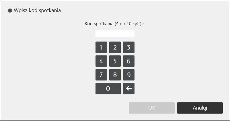 Obsługiwanie pliku 3. Wprowadź kod spotkania. 4. Dotknij [OK]. Wyświetlone zostają zapisane pliki odpowiadające wprowadzonemu kodowi spotkania. 5. Wybierz plik do zaimportowania. 6.