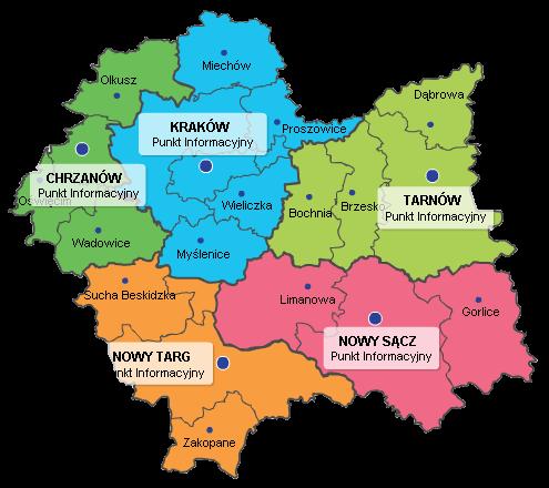 Gdzie szukać pomocy? Główny Punkt Informacyjny Kraków: ul. Wielicka 72 B, parter tel. (12) 616 0 616; e-mail: fem@umwm.