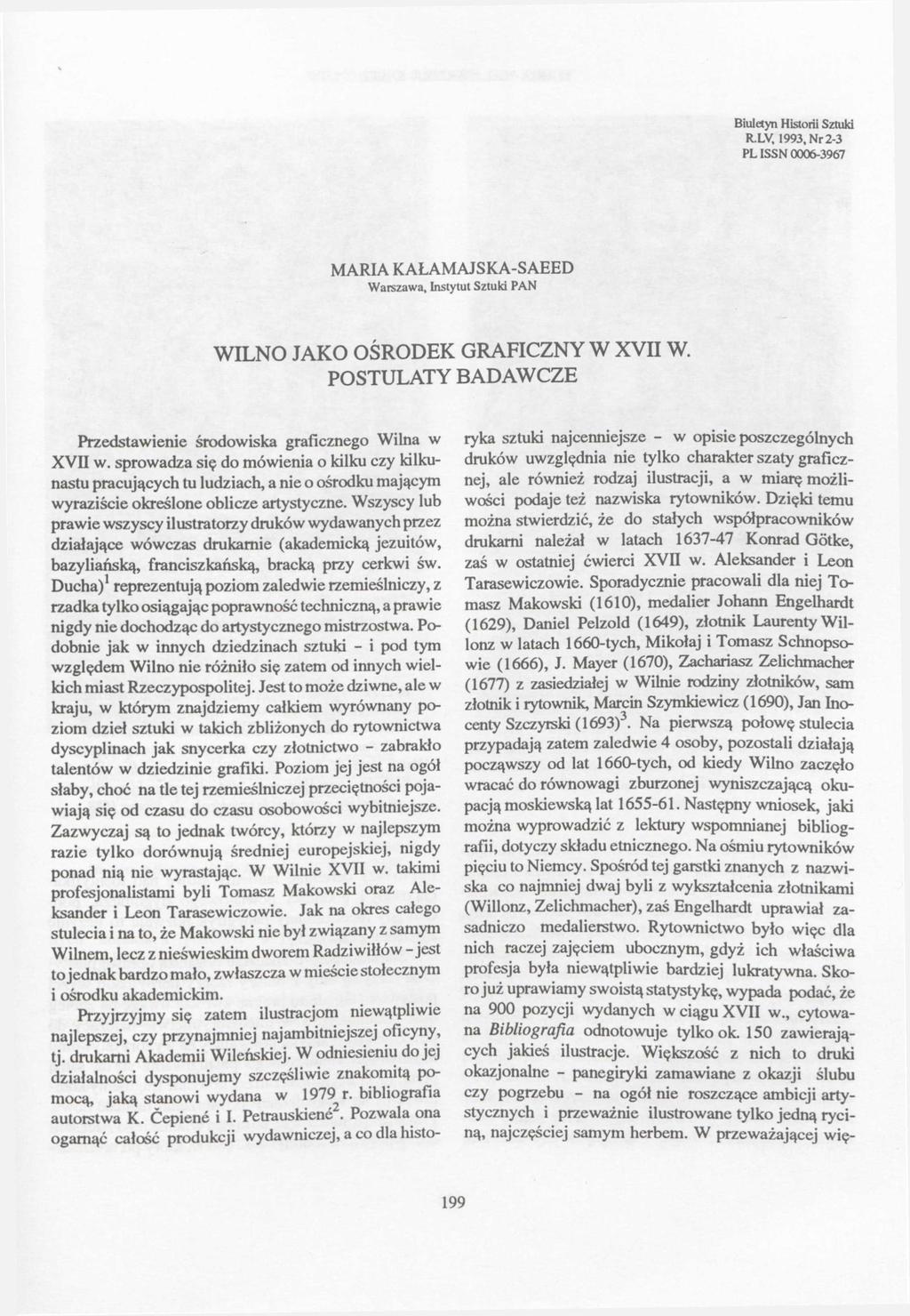 Originalveröffentlichung in: Biuletyn Historii Sztuki, 55 (1993), S. 199-211 Biuletyn Historii Sztuki R.