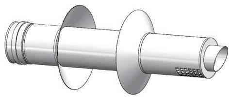 Pakiet kominowy do kotłów turbo i kondensacyjnych Podłączenie poziome TURBO Koncentryczny system odprowadzania spalin ze stali szlachetnej dla urządzeń kondensacyjnych i turbo umożliwiający pracę