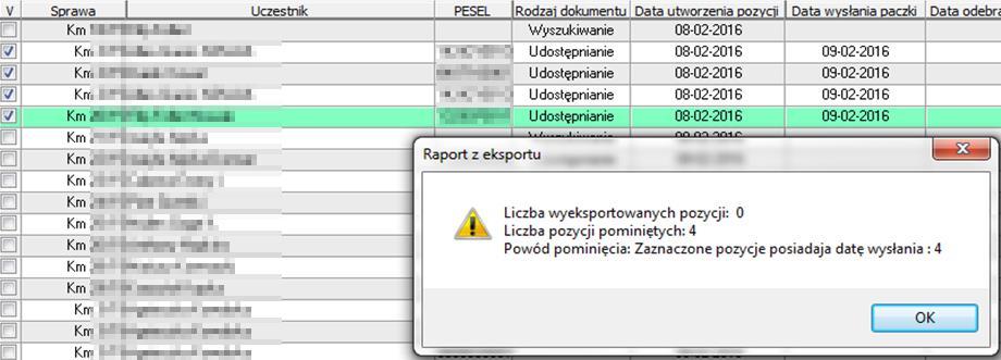 Natomiast uczestnicy, którzy nie mają uzupełnionego numeru PESEL w celu pozyskania z Portalu numeru PESEL są dodawani do paczek typu Wyszukiwanie. RYSUNEK 23.