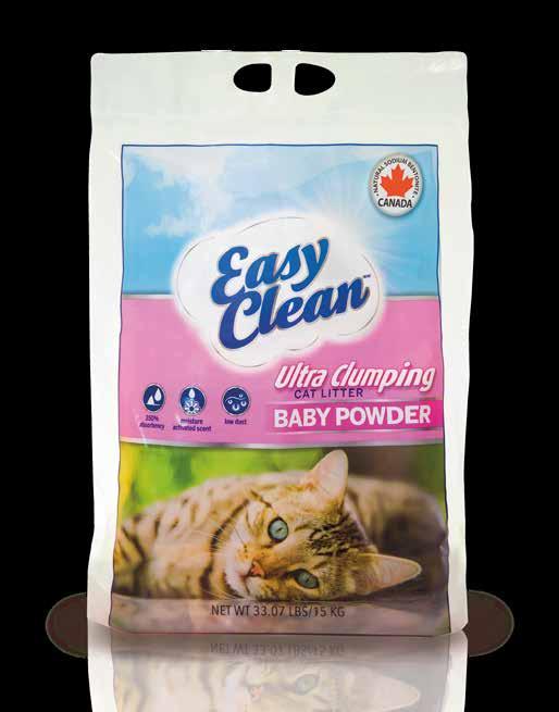 EASY CLEAN Żwirek Sodowy 7 kg; 15 kg. Charakteryzuje się delikatnym zapachem pudru dla niemowląt.