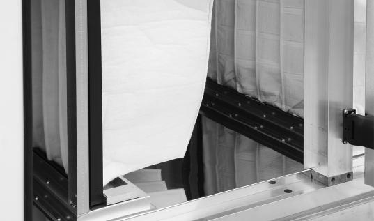 The panels are 60 mm thickness: mm mineral wool are used for thermal and sound insulation and 10 mm of polyurethane foam.