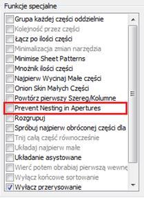 Nesting w otworach W najnowszej wersji (Vero Group Nester) pojawiła się funkcja zapobiegająca