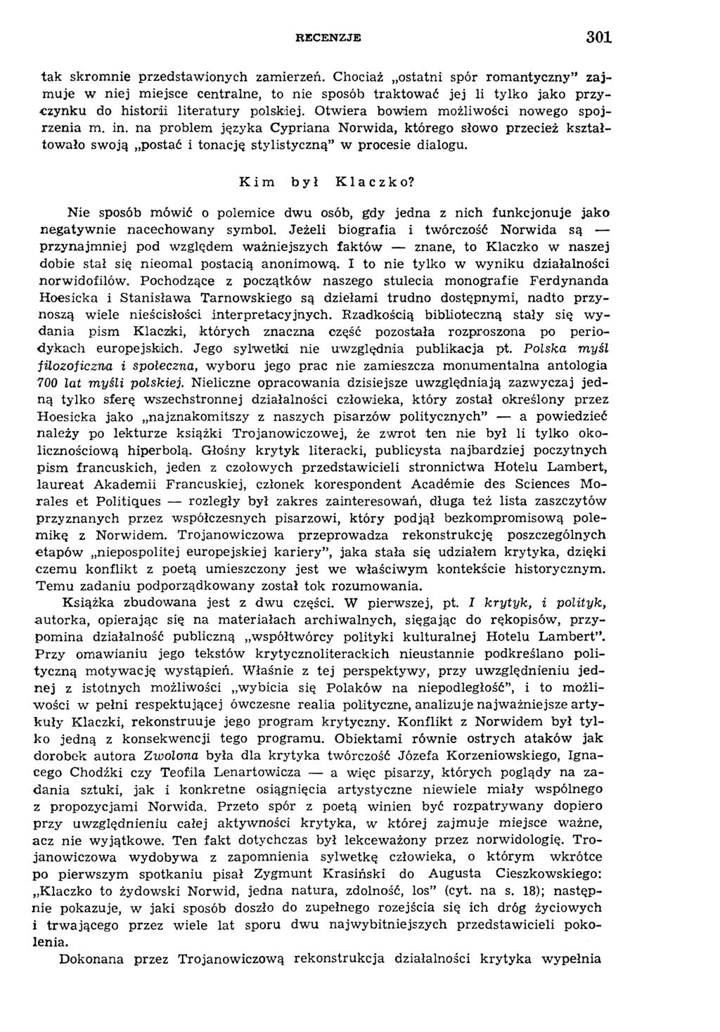 RECENZJE ЗОХ tak skrom nie przedstawionych zamierzeń.