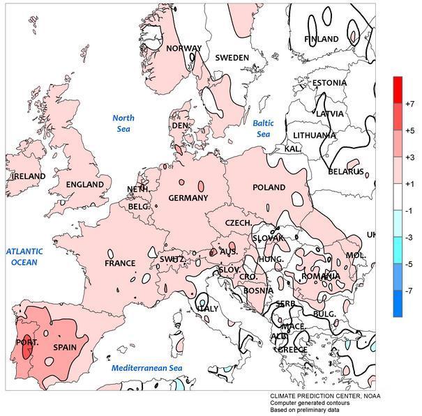 4 MAPA 3 Odchylenie temperatury od normy w Europie w październiku 2017 roku (st.