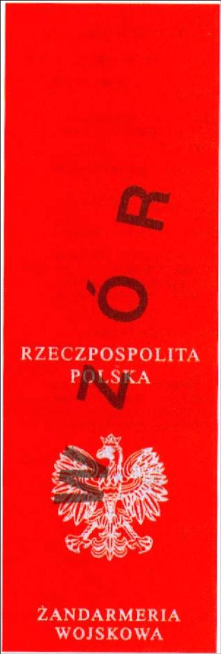 Wzór nr 4 Do 15 LEGITYMACJA ŻOŁNIERZA ZAWODOWEGO ŻANDARMERII WOJSKOWEJ Część zewnętrzna Okładka wykonana ze sztucznego