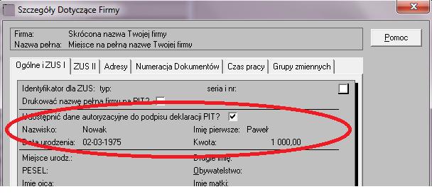 rok poprzedzający właściciela firmy - osoby fizycznej.