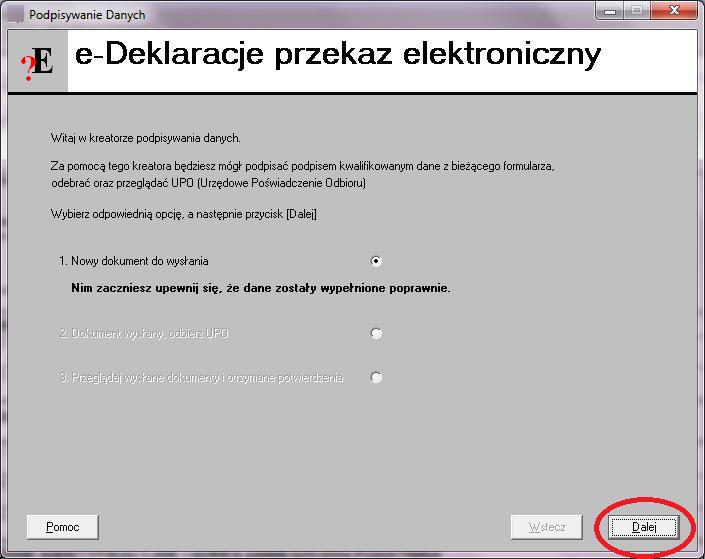 Na ekranie powitalnym przekazu elektronicznego do