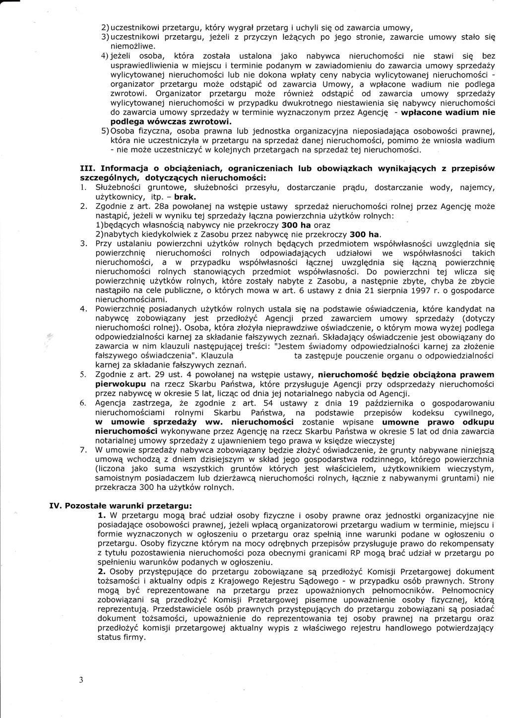 2)uczestnikowi przetargu, który wygra przetarg iuchyli si od zawarcia umowy, 3)uczestnikowi przetargu, jezeli niemozliwe.