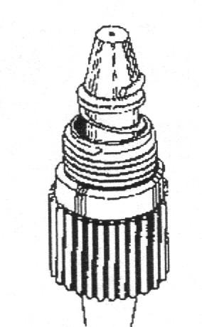 Rysunek 5 Złącze stożkowe Inny możliwy podział złączy bierze pod uwagę kształt ferruli. Większość znanych na naszym rynku złączy wykorzystuje ferrule cylindryczne.
