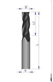 Frezy VHM do ALU / Solid Carbide router bit for ALU / VHM Fräser für ALU ALU Typ AL303 8 25 70 8 3 AL303.080.025.070 8 35 80 8 3 AL303.080.035.080 10 35 80 10 3 AL303.100.035.080 10 45 90 10 3 AL303.