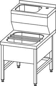 E 2560 E 2560 Stół ze zlewem 2-kom., miejscem na zmywarkę () i otworem na odpadki E 2560 P Stół ze zlewem 2-kom.