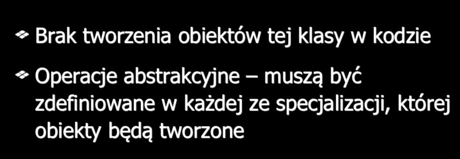 Klasy abstrakcyjne C++ Brak tworzenia obiektów tej klasy w kodzie!