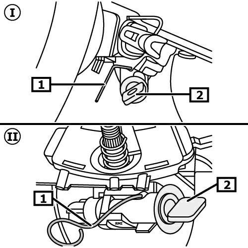 (3) (patrz rysunek 3) 1 Sprężyna naciskowa 2 Noski zatrzaskowe 3 Zamontowany przełącznik kolumny sterowniczej 4 Zatyczki zabezpieczające 5 Moduł kolumny kierownicy Odłączyć wtyczkę stacyjki.