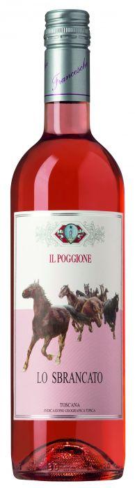 Il Poggione "Lo Sbrancato" Toscana Rosato IGT Różowe IGT 12.5% 8 g/l 6 g/l kadzie stalowe do 2 lat 8 Ogromnie owocowe, zapach świeżości, nieco pikantne z nutą granatu.