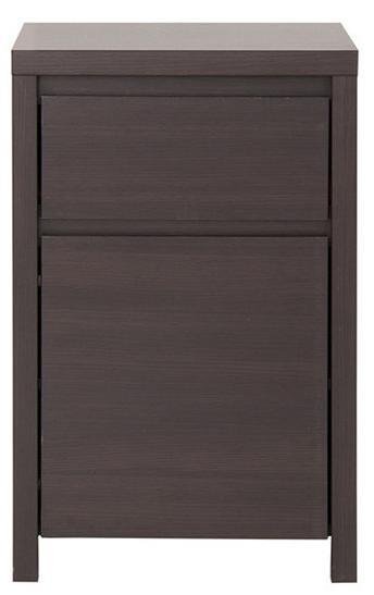 42. Komoda z szufladą KASPIAN, kod produktu S128-KOM1D1SP-WE/WE lub równoważna Szerokość: 49 cm Wysokość: 77 cm Głębokość: 40,5 cm Kolor: wenge Korpus: płyta wiórowa, folia finish; Fronty: płyta