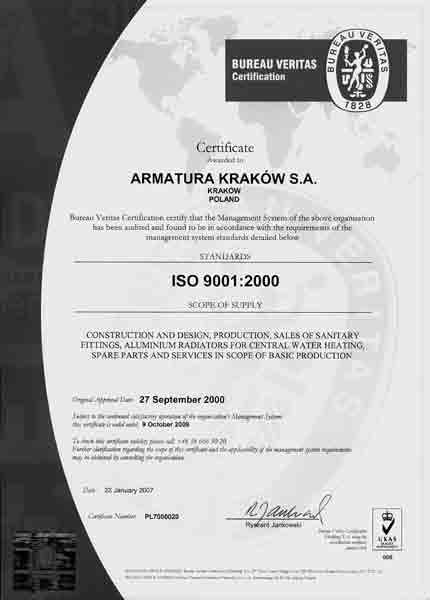Armatura Kraków SA należy do wiodących polskich producentów armatury sieci sanitarnej i grzejników centralnego ogrzewania.