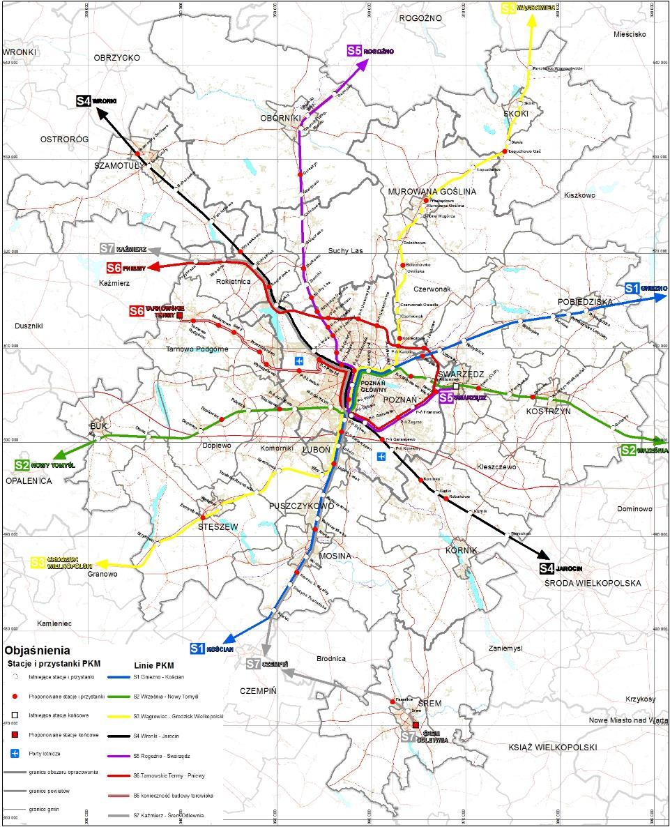 Koncepcja Poznańskiej Kolei Metropolitalnej Źródło: