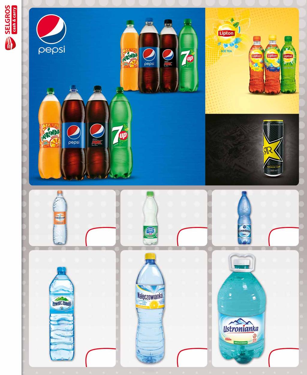 NAPOJE PEPSI 1 L pakowane po 15 szt. 12389417 2 39 z VAT 2.94 LIPTON ICE TEA 500 ML pakowany po 12 szt. 13503453 1 82 z VAT 2.24 NAPOJE PEPSI 1,5 L pakowane po 4 szt. lub po 8 szt.