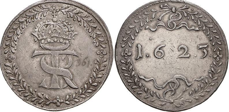 1623 M 23.1.01 R6 1/ Karolkiewicz TritonIV/2195, 44mm, waga 28,8g 2/ Frankiewicz 207 3/ Chomiński 355 4/ Stadt Muzeum Berlin 44mm, 28,41g, nr 18227319 5/ WCN 11/157 6/ MNW 42,5-44,5mm 29,37g