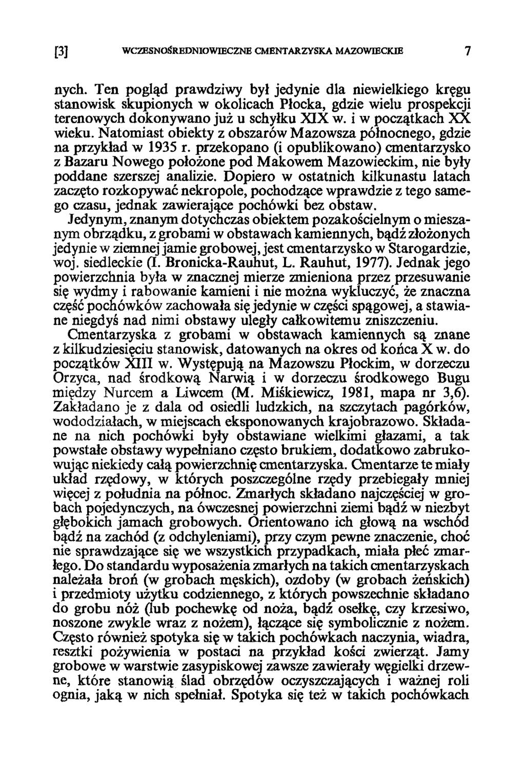 [3 ] WCZESNOŚREDNIOWIECZNE CMENTARZYSKA MAZOWIECKIE 7 nych.