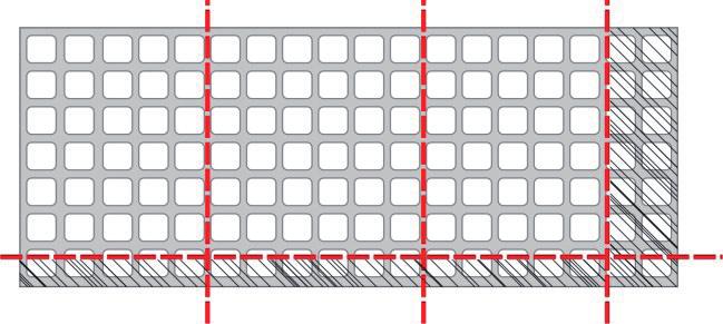 standardowych wymiarach paneli Standardowe wymiary paneli Brak dodatkowych kosztów Przepływ materiału w formie może być blokowany zarówno w
