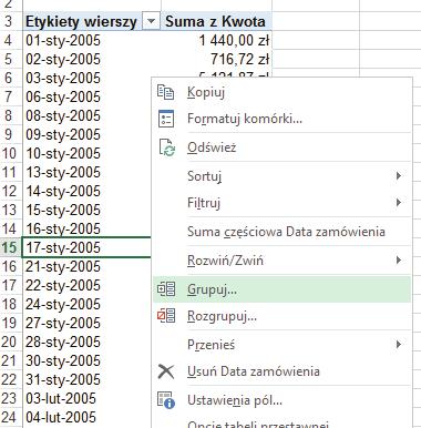 GRUPOWANIE STRONA 12 Sprawdźmy teraz, w którym miesiącu była najlepsza sprzedaż.