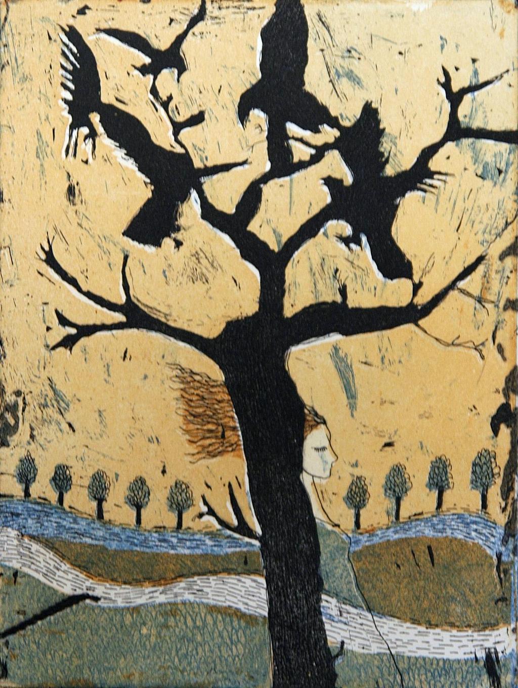 Mirka Johansson Moje ukochane kruki / My Beloved Rawens, 2013 akwaforta /