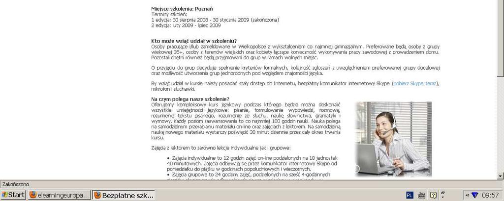 ogłoszenia informujące o naborze uczestników szkoleńa następnie ogłoszenia promujące