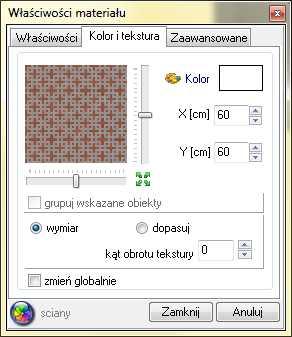 : zmieniać ich wymiary, dopasować do wielkości elementu, dowolnie ustawiać kąt obrotu tekstury na edytowanym elemencie, dzięki efektowi Mapowania wypukłości (Bump Mappingu) tekstury, które nie są
