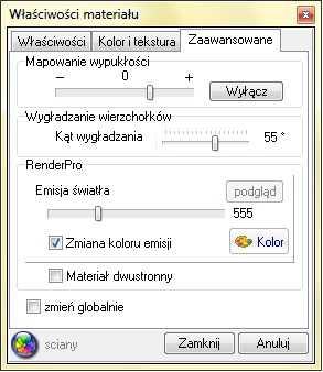 szkło umożliwia nadawanie efektu przezroczystości, przy maksymalnym ustawieniu element staje się niewidoczny, aż do momentu zapalenia świateł, odbicia od odbić subtelnych do lustrzanych, umożliwia