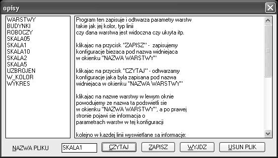 2.4. Wywołanie danej mapy tematycznej Pewnym uzupełnieniem programu przeskalowującego jest procedura zarządzająca widocznością warstw w rysunku.