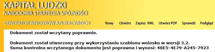7. Otwieranie i edycja wcześniej zapisanego wniosku Do edycji wniosku zapisanego jako plik XML moŝna