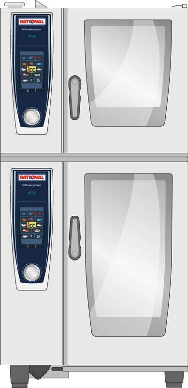 Combi-Duo Typ 61/101 Combi-Duo-Kit Kombinacja dwóch ustawionych jeden na drugim urządzeń RATIONAL otwiera dodatkowe możliwości wszędzie tam, gdzie brakuje w kuchni miejsca.