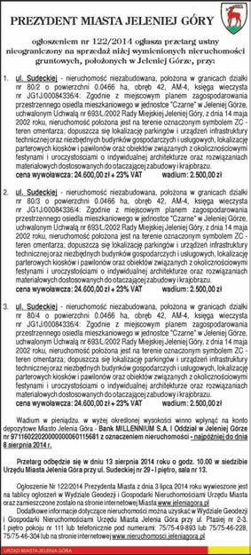 Nr 27, 8 lipca 2014 29 OG OSZENIA Prokuratura Okrêgowa w Jeleniej Górze informuje wszystkich pokrzywdzonych wierzycieli spó³ki Przedsiêbiorstwo Produkcyjno-Us³ugowego Chwastek spó³ka z o.o. z siedzib¹ w Ptaszkowie-Borównie, i w dniu 27 czerwca 2014 roku zawiesi³a œledztwo o sygn.