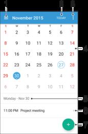 Zegar i Kalendarz Kalendarz Aplikacja Kalendarz służy do zarządzania własnym harmonogramem. Po zalogowaniu się na jedno lub wiele kont online z kalendarzami (np.