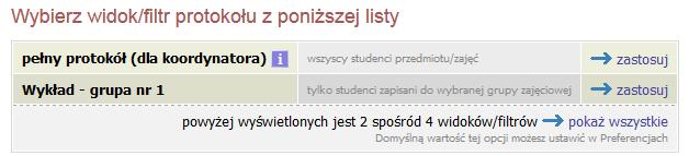 Wprowadzamy oceny (wybór z rozwijalnych pól) 7.