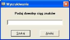 j Rys. 12. Okno wyszukiwania firmy. 5.5.7. Wyszukiwanie następnej firmy w kartotece.