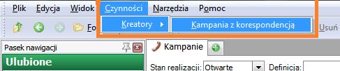 przechodzimy do menu Czynności i wybieramy opcję Publikuj kreator.