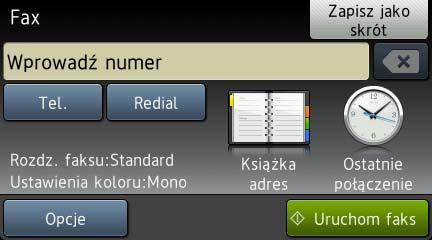 3 Wysyłanie faksu Dodatkowe opcje wysyłania Na ekranie dotykowym pojawi się komunikat: Wysyłanie faksów za pomocą wielu ustawień Podczas wysyłania faksu można wybrać kombinację ustawień, na przykład