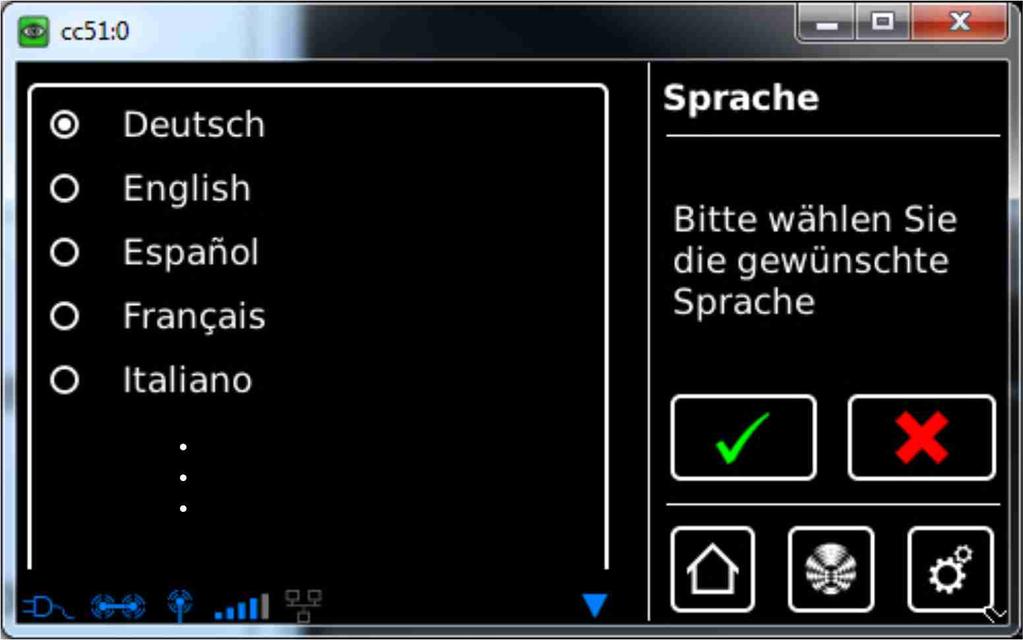 Ustaw język obsługi 1 Wcisnąć przycisk Programy i ustawienia. 1 2 Na ekranie Programy i ustawienia uruchomić opcję.