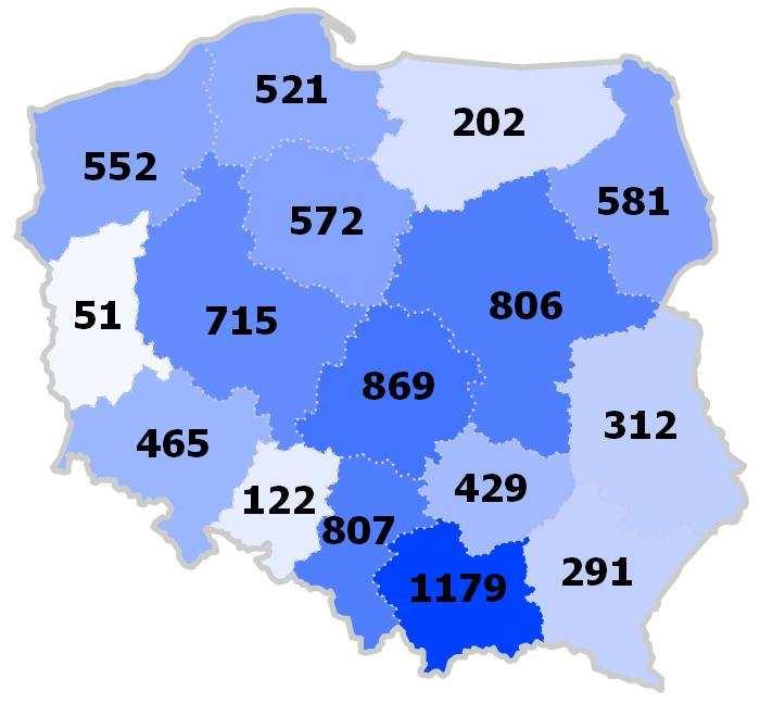 Medialność w regionach Wykres 3.