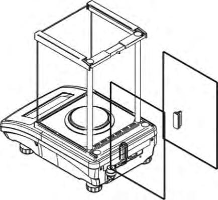 W celu łatwiejszego czyszczenia szklanej szafki wag serii AS X dopuszcza się zdemontowanie szyb szafki zgodnie z poniższym opisem.